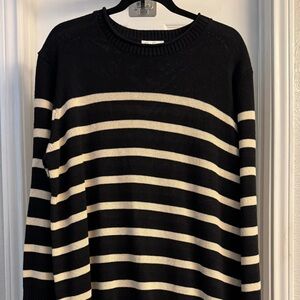 Jessica Simpson Black and Cream Striped Sweater